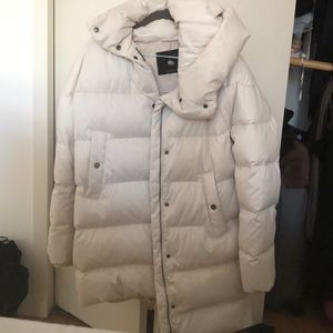 White puffer coat